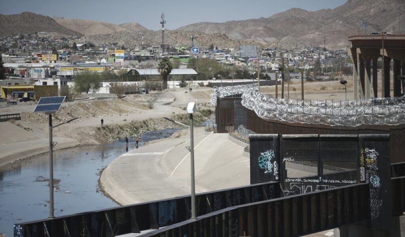 People cross the Rio Grande from Ciudad Juarez, Mexico into El Paso, Texas, Tuesday, March 23, 2021. Mexico announced that U.S. advisers on border and immigration issues will meet with Mexican officials on Tuesday to discuss migration and development in Central America, as a surge of migrants has hit the U.S. southern border. (AP Photo/Christian Chavez)