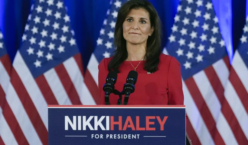 Republican presidential candidate former UN Ambassador Nikki Haley speaks during a news conference, Wednesday, March 6, 2024, in Charleston, S.C. (AP Photo/Chris Carlson)