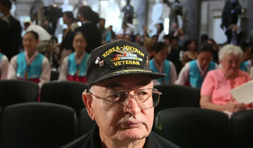WASHINGTON - JUNE 24: Korean War veteran Daniel Hughes attends a Congressional ceremony at the U.S. Capitol to commemorate the 60th anniversary of the Korean War June 24, 2010 in Washington, DC. Sixty years ago today North Korean troops marched across the 38th parallel into South Korea, starting a three-year war that ended in an armistice in 1953. (Photo by Mark Wilson/Getty Images)