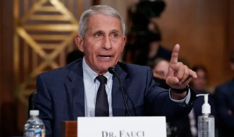 WASHINGTON, DC - JULY 20: Top infectious disease expert Dr. Anthony Fauci responds to accusations by Sen. Rand Paul, R-Ky., as he testifies before the Senate Health, Education, Labor, and Pensions Committee, July 20, 2021 on Capitol Hill in Washington, DC. Cases of COVID-19 have tripled over the past three weeks, and hospitalizations and deaths are rising among unvaccinated people. (Photo by J. Scott Applewhite-Pool/Getty Images)