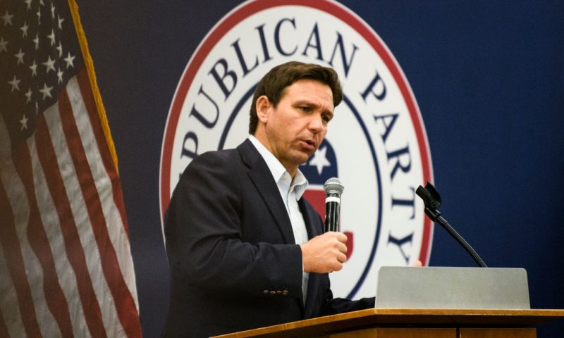 CEDAR RAPIDS, IOWA - MAY 13: Florida Gov. Ron DeSantis speaks during an Iowa GOP reception on May 13, 2023 in Cedar Rapids, Iowa. Although he has not yet announced his candidacy, Gov. DeSantis has received the endorsement of 37 Iowa lawmakers for the Republican presidential nomination next year. (Photo by Stephen Maturen/Getty Images)