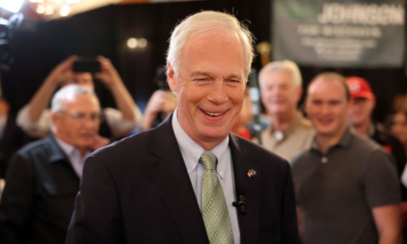 WAUKESHA, WISCONSIN - OCTOBER 25: Senator Ron Johnson (R-WI) arrives a rally on October 25, 2022 in Waukesha, Wisconsin. Johnson is in a close race with Democratic contender Mandela Barnes for his senate seat in the mid-term elections. (Photo by Scott Olson/Getty Images)