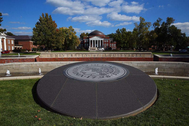 LOUISVILLE, KY - OCTOBER 29: A scenic view of the front entrance of the campus of the University of Louisville on October 29, 2013 in Louisville, Kentucky. (Photo by Andy Lyons/Getty Images)