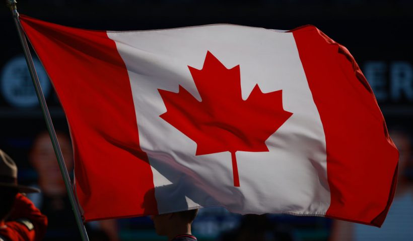TORONTO, ON - AUGUST 12: A Canada flag flies prior to the the women's singles final between Jessica Pegula of the United States and Amanda Anisimova of the United States on the final day of the National Bank Open, part of the Hologic WTA Tour at Sobeys Stadium on August 12, 2024 in Toronto, Ontario, Canada. (Photo by Vaughn Ridley/Getty Images)