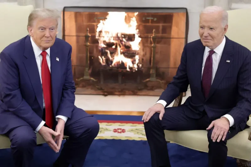 WASHINGTON, DC - NOVEMBER 13: U.S. President Joe Biden meets with U.S. President-elect Donald Trump in the Oval Office of the White House on November 13, 2024 in Washington, DC. President Biden continued the tradition inviting the newly-elected president to meet at the White House after Trump won the presidential election on November 5. (Photo by Alex Wong/Getty Images)