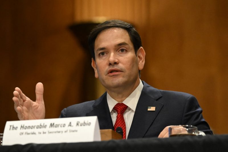 US Senator Marco Rubio testifies before a Senate Foreign Relations Committee hearing on his nomination to be Secretary of State, on Capitol Hill in Washington, DC, on January 15, 2025. (Photo by ANDREW CABALLERO-REYNOLDS / AFP) (Photo by ANDREW CABALLERO-REYNOLDS/AFP via Getty Images)