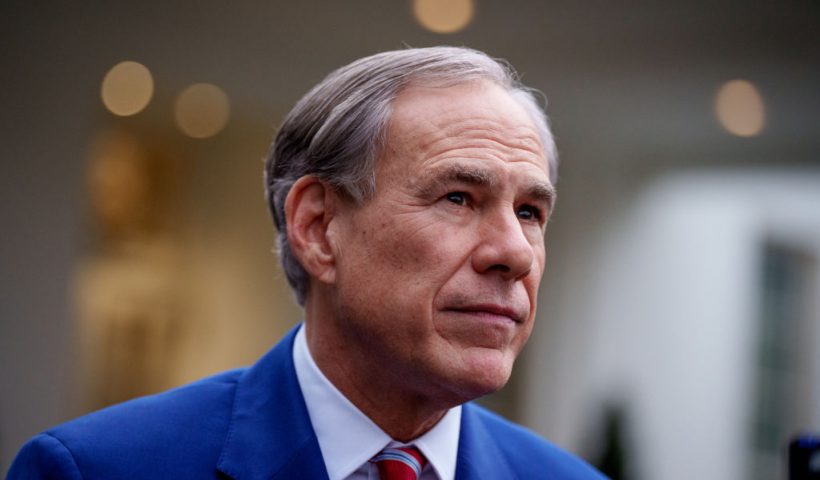 WASHINGTON, DC - FEBRUARY 5: Gov. Greg Abbott (R-TX) takes a question from a reporter outside the West Wing after meeting with U.S. President Donald Trump at the White House on February 5, 2025 in Washington, DC. Abbott met with Trump to discuss the situation on the southern border. (Photo by Andrew Harnik/Getty Images)