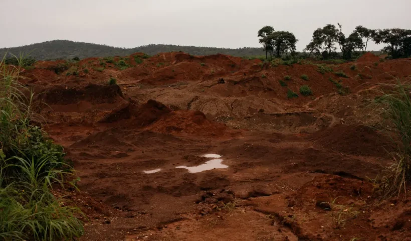 A general view of a small scale open pit copper and manganese mine in Serenje, Zambia's Central Province, on February 28, 2025. (Photo by Kang-Chun Cheng / AFP) (Photo by KANG-CHUN CHENG/AFP via Getty Images)