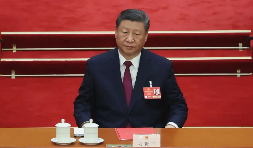 BEIJING, CHINA - MARCH 11: Chinese President Xi Jinping attend the closing of the Third Session of the 14th National People's Congress (NPC) at the Great Hall of the People on March 11, 2025 in Beijing, China. China's annual political gathering known as the Two Sessions convenes leaders and lawmakers annually to set the government's agenda for domestic economic and social development for the year. (Photo by Lintao Zhang/Getty Images)