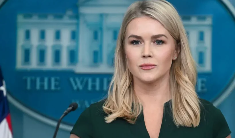 White House Press Secretary Karoline Leavitt speaks during the daily briefing in the Brady Briefing Room of the White House in Washington, DC, on March 17, 2025. (Photo by Jim WATSON / AFP) (Photo by JIM WATSON/AFP via Getty Images)