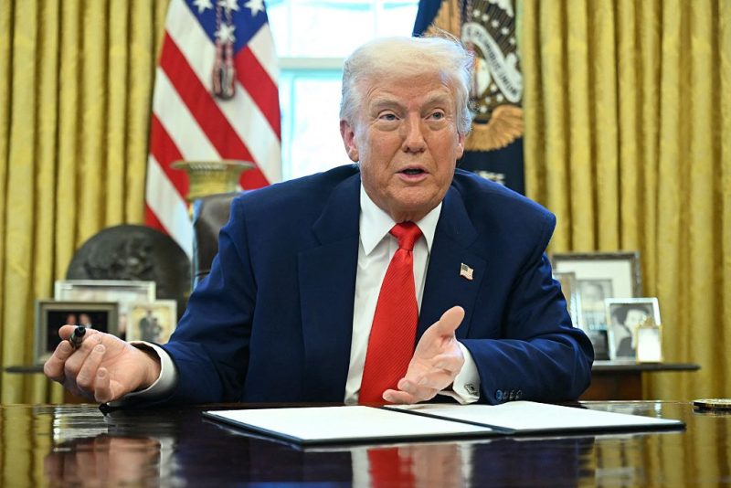 US President Donald Trump speaks before signing an executive order in the Oval Office of the White House on April 9, 2025 in Washington, DC. (Photo by SAUL LOEB / AFP) (Photo by SAUL LOEB/AFP via Getty Images)