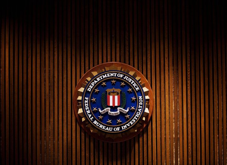 A crest of the Federal Bureau of Investigation is seen 03 August 2007 inside the J. Edgar Hoover FBI Building in Washington, DC. AFP PHOTO/Mandel NGAN (Photo credit should read MANDEL NGAN/AFP via Getty Images)