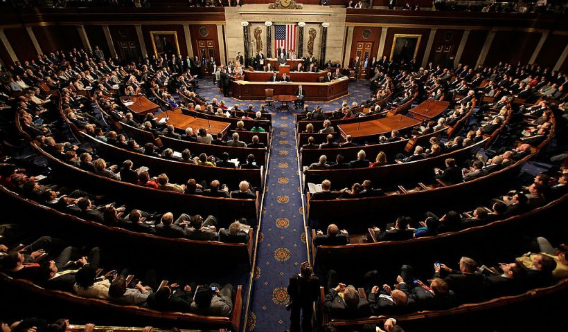 WASHINGTON - JANUARY 08: A joint session of Congress meets to count the Electoral College vote from the 2008 presidential election the House Chamber in the U.S. Capitol January 8, 2009 in Washington, DC. Congress met in a joint session to tally the Electoral College votes and certify Barack Obama to be the winner of the 2008 presidential election. (Photo by Chip Somodevilla/Getty Images)