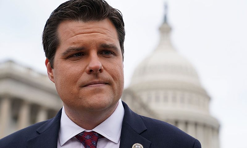 WASHINGTON, DC - DECEMBER 06: U.S. Rep. Matt Gaetz (R-FL) speaks to members of the media after a news conference in front of the Capitol December 6, 2017 in Washington, DC. Rep. Gaetz held a news conference to urge for an investigation into the FBI's investigation handling of Hillary Clinton's private e-mail server. (Photo by Alex Wong/Getty Images)