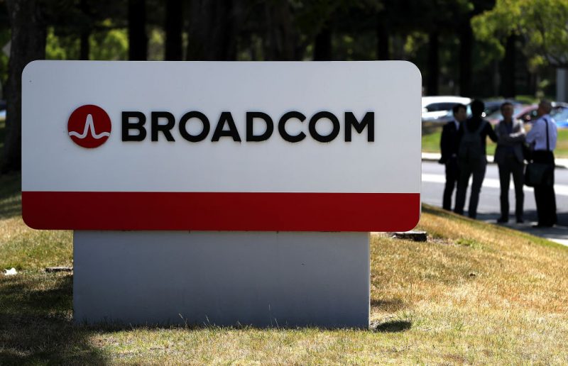 SAN JOSE, CA - JUNE 07: Signage is displayed outside the Broadcom offices on June 7, 2018 in San Jose, California. Broadcom is expected to report second-quarter earnings today after the closing bell. (Photo by Justin Sullivan/Getty Images)