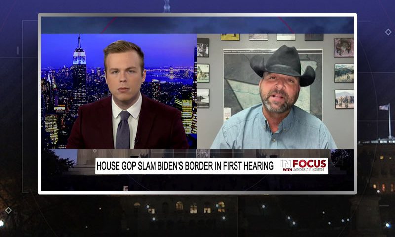 Video still from Texas Sheriff Thad Cleaveland's interview with In Focus on One America News Network
