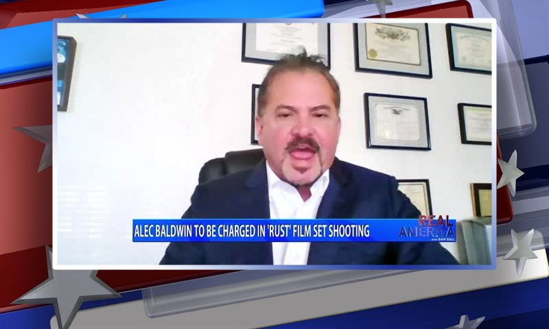 Video still from AG David Wohly's interview with Real America on One America News Network