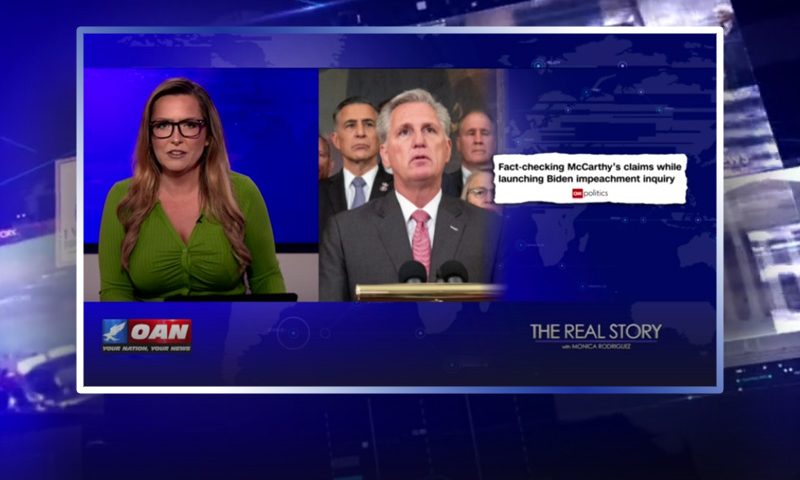 Video still from The Real Story on One America News Network