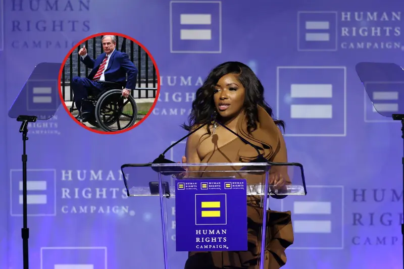 B| U.S. Representative Jasmine Crockett speaks onstage during Human Rights Campaign's 2025 Los Angeles Dinner at Fairmont Century Plaza on March 22, 2025 in Los Angeles, California. (Photo by Matt Winkelmeyer/Getty Images for Human Rights Campaign) F| Texas Governor Greg Abbott arrives in Downing Street prior to a meeting on March 13, 2024 in London, England. The Business and Trade Secretary hosted Texas Governor Greg Abbott to recognise the enduring collaboration between the UK and Texas.(Photo by Peter Nicholls/Getty Images)
