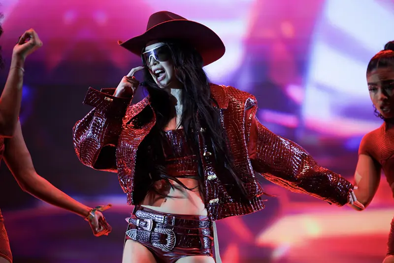 Jennie performs at the Coachella Valley Music and Arts Festival in Indio, California, U.S., April 13, 2025. REUTERS/Daniel Cole