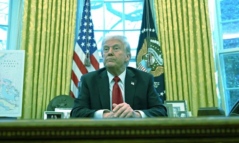US President Donald Trump announces tariffs on auto imports in the Oval Office of the White House in Washington, DC, on March 26, 2025. Trump announced imposition of 25 percent tariffs on all cars and light trucks not built on US soil. "What we're going to be doing is a 25 percent tariff on all cars that are not made in the United States. If they're made in the United States, it is absolutely no tariff," he announced at the White House. (Photo by Mandel NGAN / AFP) (Photo by MANDEL NGAN/AFP via Getty Images)