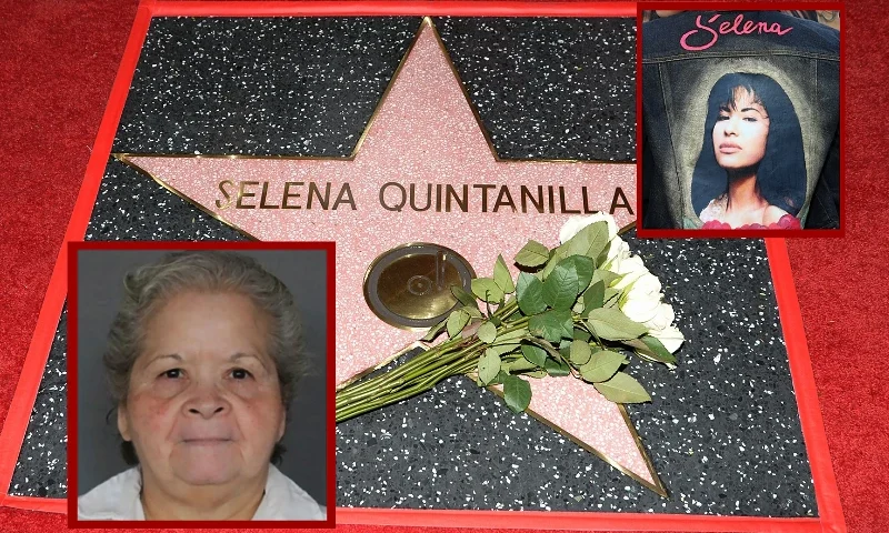 (L) Yolanda Saldívar. (Photo via: Texas Department of Criminal Justice) / (Center) Singer Selena Quintanilla is honored posthumously with a Star on the Hollywood Walk of Fame on November 3, 2017, in Hollywood, California. / AFP PHOTO / TARA ZIEMBA (Photo credit should read TARA ZIEMBA/AFP via Getty Images) / (R) HOLLYWOOD, CA - AUGUST 30: A view of Madame Tussauds Hollywood's unveiling of GRAMMY award winner and cultural icon Selena Quintanilla immortalized in wax at Madame Tussauds on August 30, 2016 in Hollywood, California. (Photo by Rachel Murray/Getty Images for Madame Tussauds Hollywood)