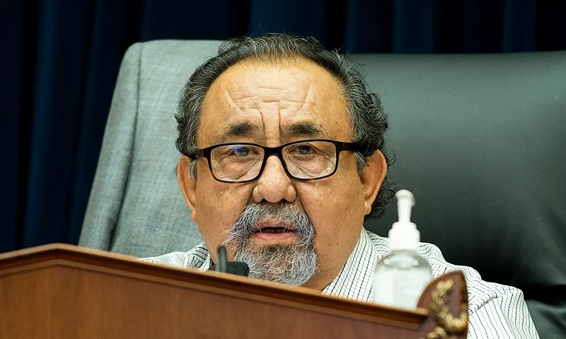 WASHINGTON, DC - JUNE 29: U.S. House Natural Resources Committee Chairman Raul Grijalva (D-AZ) makes a closing statement at a hearing examining Park Police response to Lafayette Square protests on June 29, 2020 in Washington, D.C. Amid protests of the death of George Floyd, authorities in D.C cleared the largely peaceful crowd gathered in Lafayette Square on June 1 prior to President Donald Trump's walk across the park for a photo op at St. John's Church. (Photo by Bonnie Cash-Pool/Getty Images)