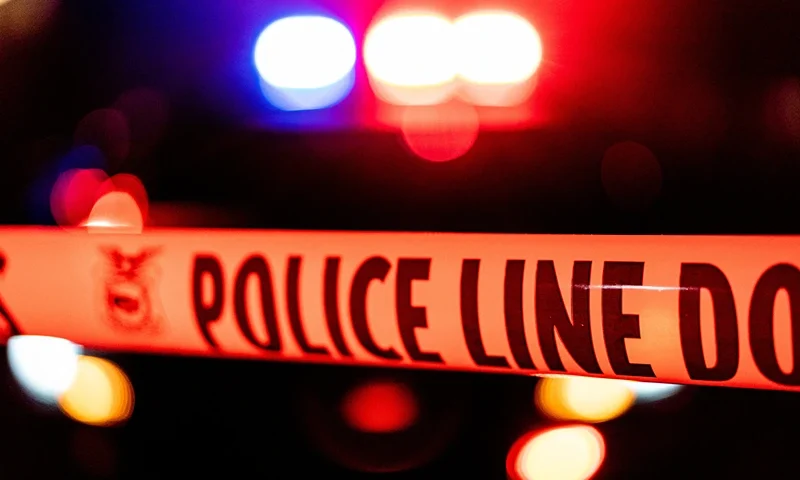Police tape blocks off the crime scene outside a church where a man shot dead four people, including three of his children, before turning the gun on himself, February 28, 2022 in Sacramento, California. A father shot dead three of his own children on February 28 before turning the gun on himself in a US church, police said. A fifth person also died in the shooting in Sacramento, California, though it was not clear if that person was related to what police said was a domestic incident. (Photo by Andri Tambunan / AFP) (Photo by ANDRI TAMBUNAN/AFP via Getty Images)