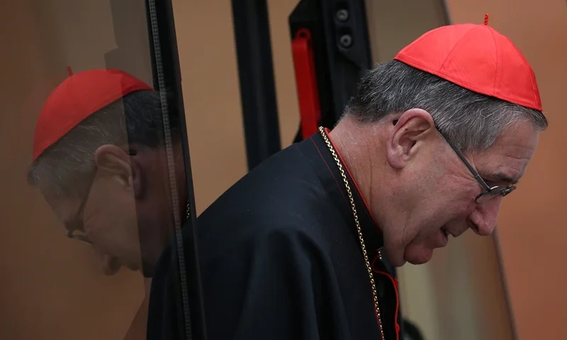 VATICAN CITY, VATICAN - MARCH 09: US cardinal Roger Mahony arrives for a synod meeting as cardinals prepare to vote for a new pope on March 9, 2013 in Vatican City, Vatican. Cardinals are set to enter the conclave to elect a successor to Pope Benedict XVI after he became the first pope in 600 years to resign from the role. The conclave is scheduled to start on March 12 inside the Sistine Chapel and will be attended by 115 cardinals as they vote to select the 266th Pope of the Catholic Church. (Photo by Christopher Furlong/Getty Images)