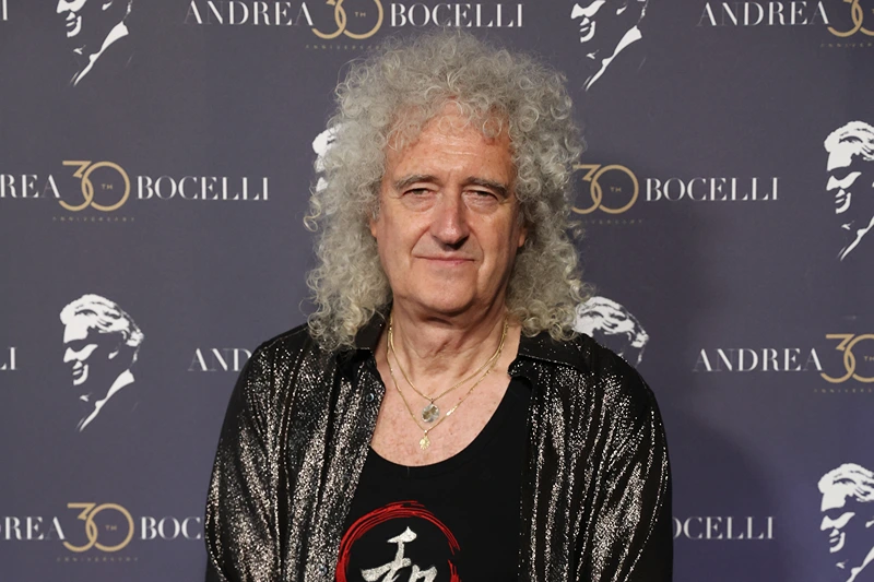Sir Brian May attends the "Andrea Bocelli 30: The Celebration", Andrea Bocelli celebrates his 30th anniversary in music with three star-studded concerts at Teatro Del Silenzio on July 19, 2024 in Lajatico, Italy. (Photo by Vittorio Zunino Celotto/Getty Images for Mercury Studios)
