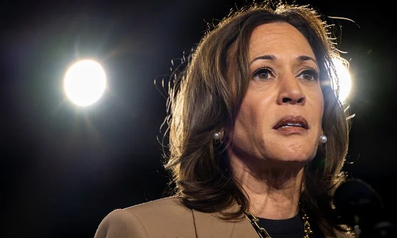 CHANDLER, ARIZONA - OCTOBER 10: Democratic presidential nominee, Vice President Kamala Harris pauses while speaking during a campaign rally at the Rawhide Event Center on October 10, 2024 in Chandler, Arizona. Vice President Harris continues campaigning against Republican presidential nominee, former U.S. President Donald Trump in battleground swing states ahead of the November 5 presidential election. Trump currently has a 2% lead ahead of Harris in the Arizona polls. (Photo by Brandon Bell/Getty Images)