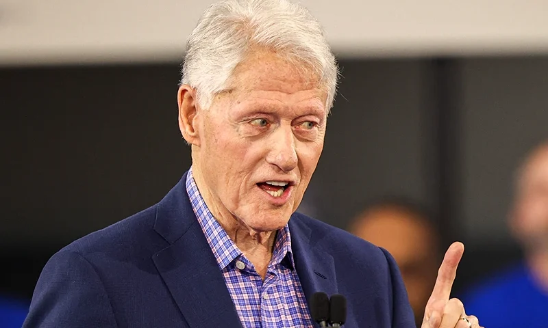 Former US President Bill Clinton speaks during a Get-Out-The-Vote rally for Vice President and Democratic Presidential nominee Kamala Harris on the first day of North Carolina early voting in Durham, North Carolina, October 17, 2024. (Photo by Logan Cyrus / AFP) (Photo by LOGAN CYRUS/AFP via Getty Images)
