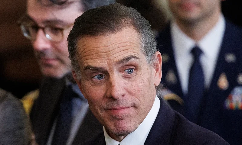 Hunter Biden, son of U.S. President Joe Biden, looks on from the East Room of the White House during a Medal of Freedom ceremony on January 4, 2025 in Washington, DC. President Biden is awarding 19 recipients with the nation's highest civilian honor. (Photo by Tom Brenner/Getty Images)