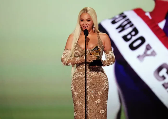 Beyoncé accepts the Best Country Album award for "COWBOY CARTER" onstage during the 67th Annual GRAMMY Awards at Crypto.com Arena on February 02, 2025 in Los Angeles, California. (Photo by Kevin Winter/Getty Images for The Recording Academy)