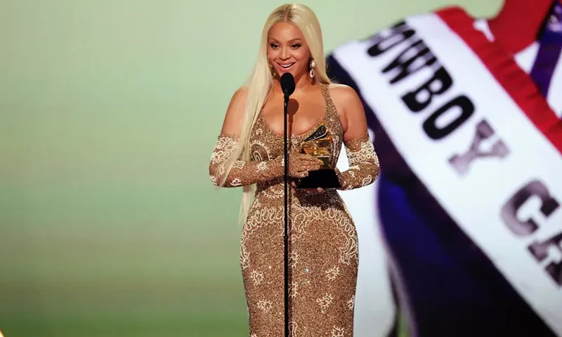 Beyoncé accepts the Best Country Album award for "COWBOY CARTER" onstage during the 67th Annual GRAMMY Awards at Crypto.com Arena on February 02, 2025 in Los Angeles, California. (Photo by Kevin Winter/Getty Images for The Recording Academy)