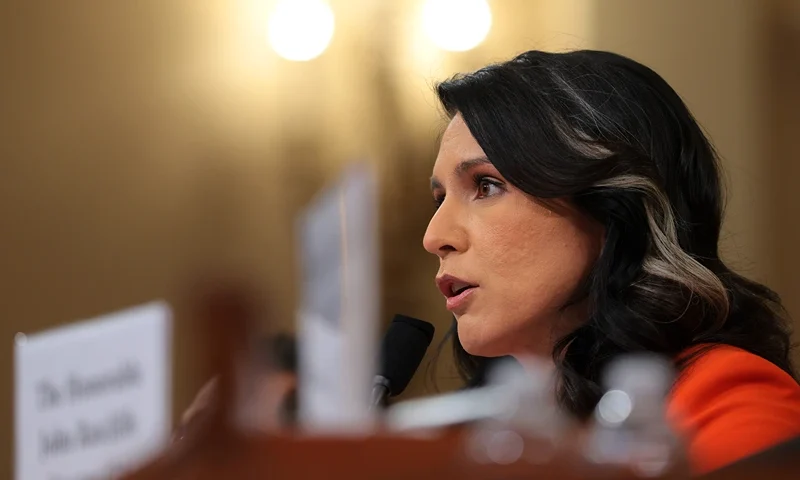 WASHINGTON, DC - MARCH 26: Director of National Intelligence Tulsi Gabbard testifies during an annual worldwide threats assessment hearing at the Longworth House Office Building on March 26, 2025 in Washington, DC. The hearing held by the House Permanent Select Committee on Intelligence addressed top aides inadvertently including Jeffrey Goldberg, the editor-in-chief for The Atlantic magazine, on a high level Trump administration Signal group chat discussing plans to bomb Houthi targets in Yemen. (Photo by Kayla Bartkowski/Getty Images)