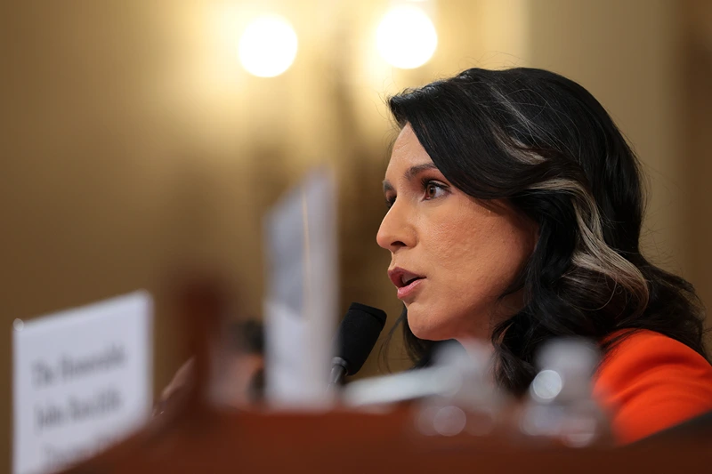 WASHINGTON, DC - MARCH 26: Director of National Intelligence Tulsi Gabbard testifies during an annual worldwide threats assessment hearing at the Longworth House Office Building on March 26, 2025 in Washington, DC. The hearing held by the House Permanent Select Committee on Intelligence addressed top aides inadvertently including Jeffrey Goldberg, the editor-in-chief for The Atlantic magazine, on a high level Trump administration Signal group chat discussing plans to bomb Houthi targets in Yemen. (Photo by Kayla Bartkowski/Getty Images)