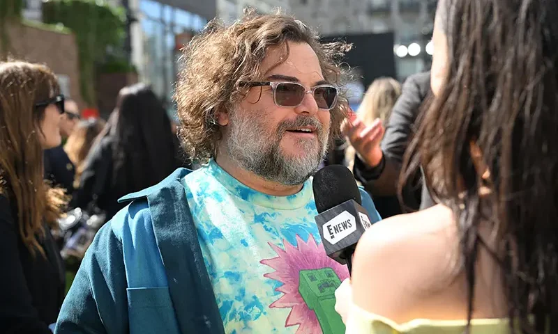 Jack Black attends the world premiere of "A Minecraft Movie" at Cineworld Leicester Square on March 30, 2025 in London, England. (Photo by Kate Green/Getty Images for Warner Bros. Pictures)