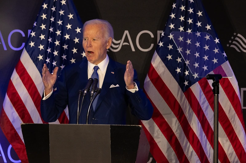 : Former U.S. President Joe Biden speaks at a conference hosted by the Advocates, Counselors, and Representatives for the Disabled (ACRD) on April 15, 2025 in Chicago, Illinois. ACRD champions the rights of those who depend on Social Security and disability services. (Photo by Scott Olson/Getty Images)