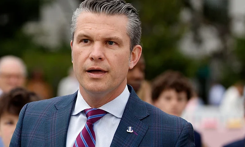 WASHINGTON, DC - APRIL 21: U.S. Secretary of Defense Pete Hegseth speaks to reporters during the White House Easter Egg Roll on the South Lawn of the White House on April 21, 2025 in Washington, DC. The White House said they are expecting thousands of children and adults to participate in the annual tradition of rolling colored eggs down the White House lawn, which was started by President Rutherford B. Hayes in 1878. (Photo by Chip Somodevilla/Getty Images)