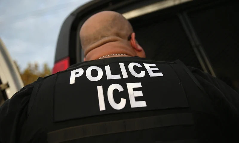 LOS ANGELES, CA - OCTOBER 14: U.S. Immigration and Customs Enforcement (ICE), agents detain an immigrant on October 14, 2015 in Los Angeles, California. ICE agents said the immigrant, a legal resident with a Green Card, was a convicted criminal and member of the Alabama Street Gang in the Canoga Park area. ICE builds deportation cases against thousands of immigrants living in the United States. Green Card holders are also vulnerable to deportation if convicted of certain crimes. The number of ICE detentions and deportations from California has dropped since the state passed the Trust Act in October 2013, which set limits on California state law enforcement cooperation with federal immigration authorities. (Photo by John Moore/Getty Images)