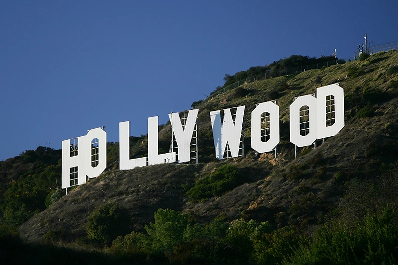 LOS ANGELES, CA - NOVEMBER 16: The Hollywood Sign is seen on November 16, 2005 in Los Angeles, California. The historic landmark is undergoing a month-long makeover; erected in 1923 as a giant ad for a housing development and originally read "Hollywoodland", the sign with letters that are 45 feet tall and 36 feet wide was declared a Los Angeles Cultural Historical Monument in 1973. (Photo by David McNew/Getty Images)