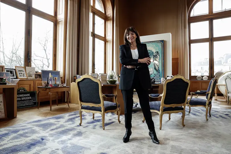 Mayor of Paris Anne Hidalgo poses during an interview with Reuters at Paris' cityhall, France, March 13, 2024. REUTERS/Benoit Tessier