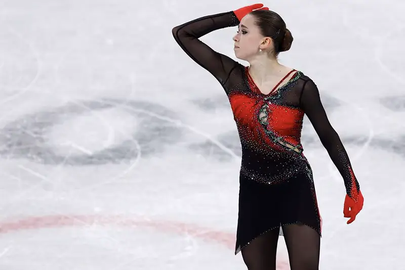 Kamila Valieva of the Russian Olympic Committee in action. REUTERS/Evgenia Novozhenina/File Photo