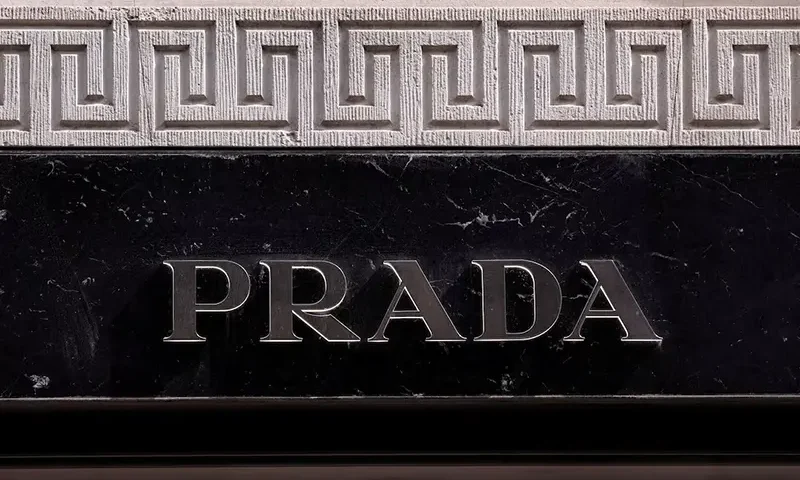 The logo of fashion house Prada is seen outside a shop in Milan, Italy, April 8, 2024. REUTERS/Claudia Greco/File Photo
