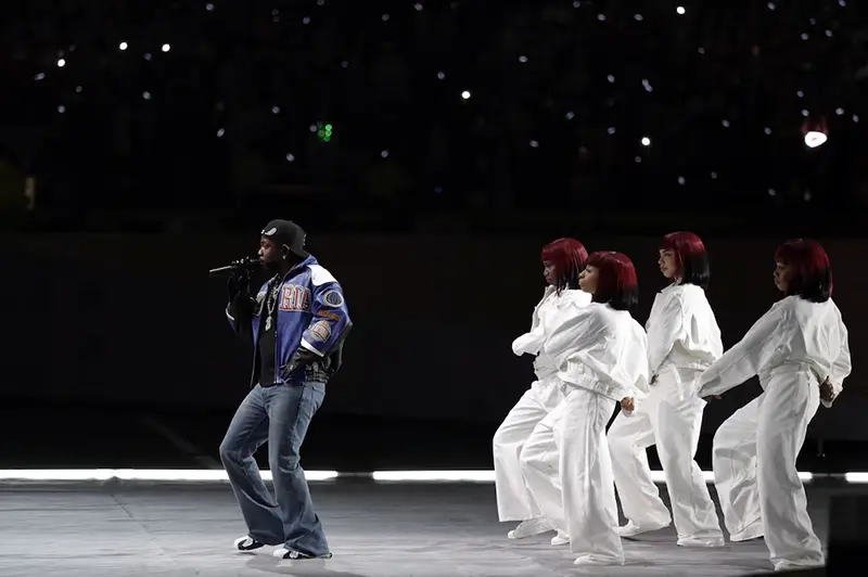 Kendrick Lamar performs during the halftime show at Caesars Superdome, New Orleans, Louisiana, United States - February 9, 2025, REUTERS/Mike Segar/File Photo