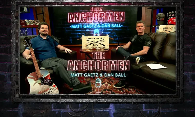 Video still from The Anchormen on One America News Network.