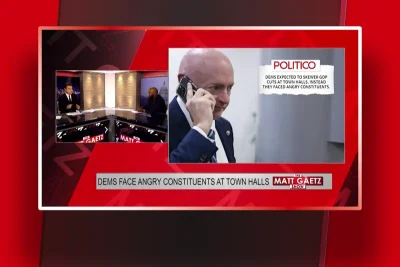 Video still from The Matt Gaetz Show on One America News Network during an interview with the guest, Vish Burra.