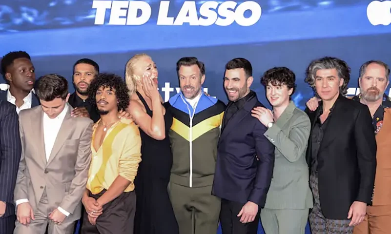Jason Sudeikis and the cast of Ted Lasso attend the Apple Original Series "Ted Lasso" Season 3 Red Carpet Premiere at Westwood Village Theater, Los Angeles, California, U.S., March 7, 2023. REUTERS/David Swanson/File Photo